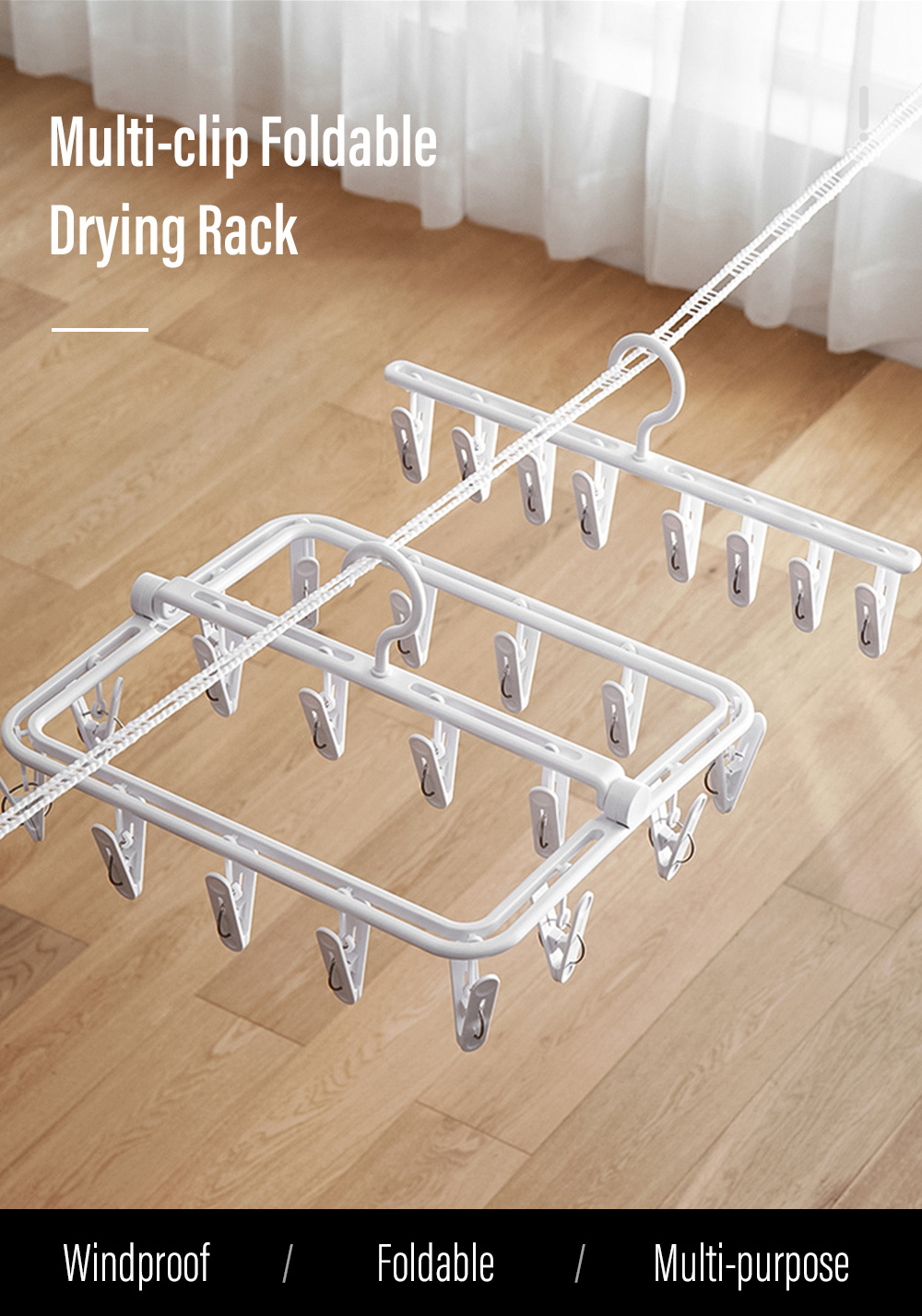 Multi-clip Foldable Drying Rack-1
